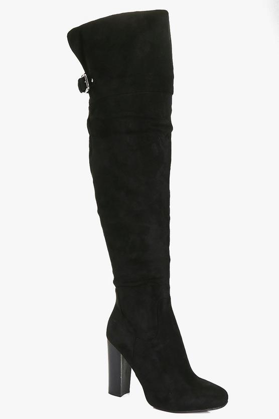 Amy Block Heel Back Vent Over The Knee Boot